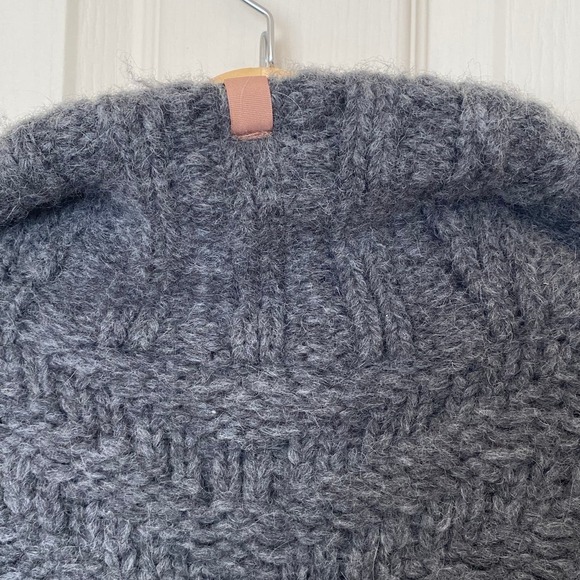 LUNYA Chunky Knit Wool Car Coat in Charcoal, Size X-Small/Small - Picture 11 of 15
